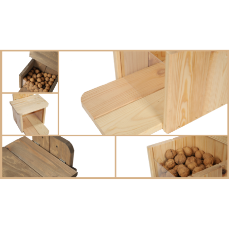 Drewniany Karmnik dla Wiewiórki - Nieimpregnowany