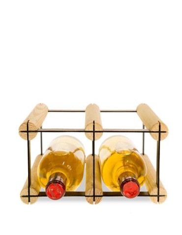 Regały na butelki szklane/PET RW-8  Przechowywanie alkoholu w domu - Stojak na 4 butelki RW-8 2x1 Brązowy - product 6