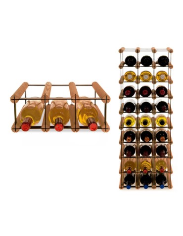 Regały na butelki szklane/PET RW-8  Przechowywanie alkoholu w domu - Stojak RW-8 3x1 na 3 butelki - product 7