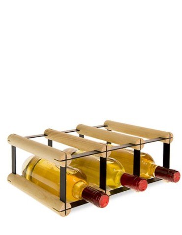 Regały na butelki szklane/PET RW-8  Przechowywanie alkoholu w domu - Stojak RW-8 3x1 na 3 butelki - brązowy - product 7