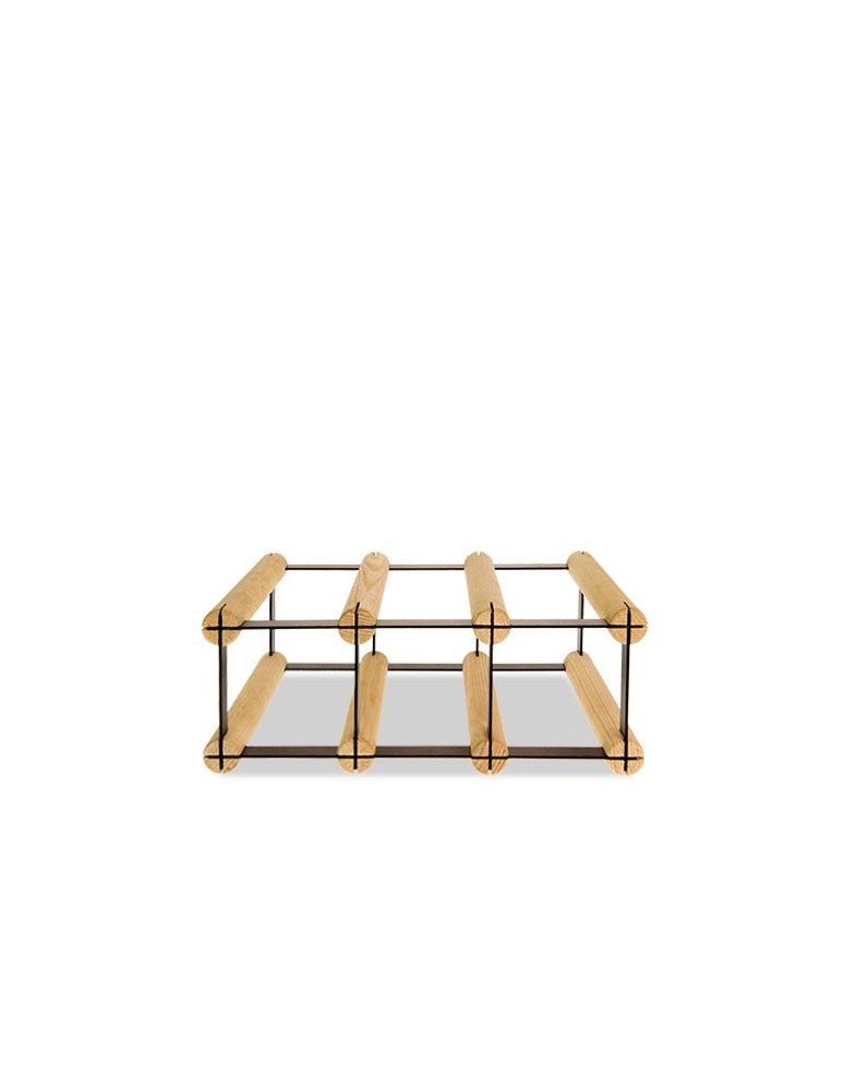 Regały na butelki szklane/PET RW-8  Przechowywanie alkoholu w domu - Stojak RW-8 3x1 na 3 butelki - brązowy - product MODO24.PL 10