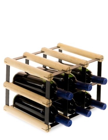 Regały na butelki szklane/PET RW-8  Przechowywanie alkoholu w domu - Stojak RW-8 3x2 na 6 butelek Brązowy - product 3
