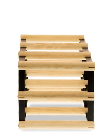 Regały na butelki szklane/PET RW-8  Przechowywanie alkoholu w domu - Stojak RW-8 3x2 na 6 butelek Brązowy - product 5