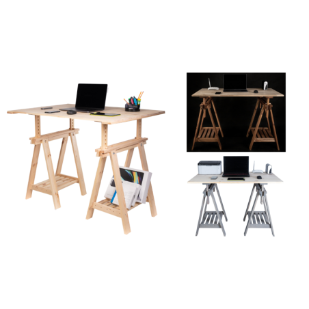 Regulowany Koziołek Warsztatowy W Kolorze Szarym - 1 sztuka