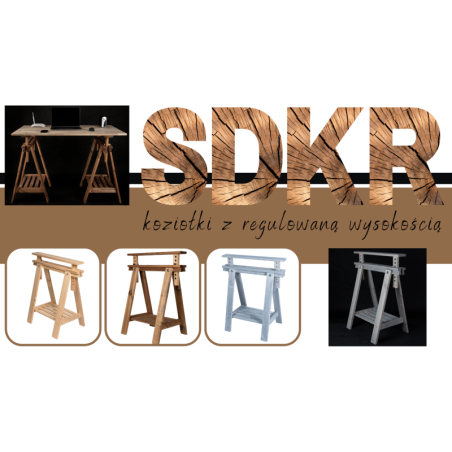 Regulowany Koziołek Warsztatowy W Kolorze Brązowym - 1 sztuka