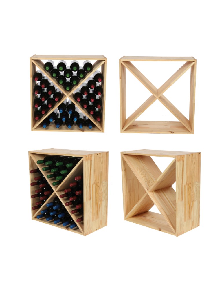 Seria RW-61 - Segmentowy Regał na Alkohole (Półki X1) – RW61  Naturalne Drewno - produkt MODO24.PL 1