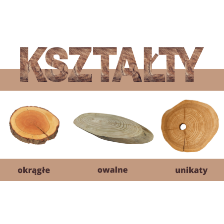 Blat Na Stolik ❍ Okorowany Plaster Drewna ❍ Dł 123 cm  UNIKAT 122458