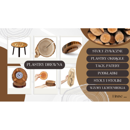 Blat Na Stolik ❍ Okorowany Plaster Drewna ❍ Dł 134 cm  UNIKAT 123327