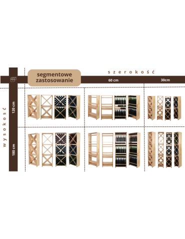 Seria RW-61 - Segmentowy Regał na Alkohole (5 wysuwanych leżni) – RW61 Naturalne Drewno - product 21