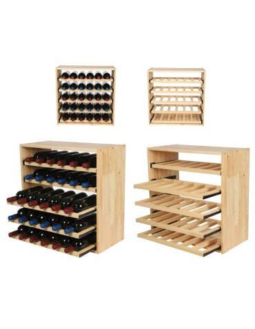 Segmentowy Regał na Alkohole (5 wysuwanych leżni) – RW61 Naturalne Drewno