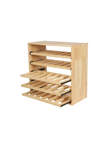 Seria RW-61 - Segmentowy Regał na Alkohole (5 wysuwanych leżni) – RW61 Naturalne Drewno - product 10