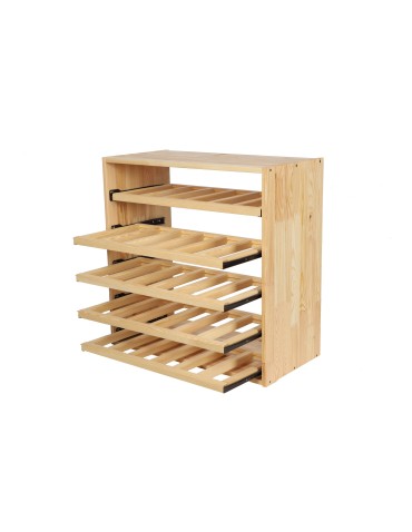 Seria RW-61 - Segmentowy Regał na Alkohole (5 wysuwanych leżni) – RW61 Naturalne Drewno - product 12