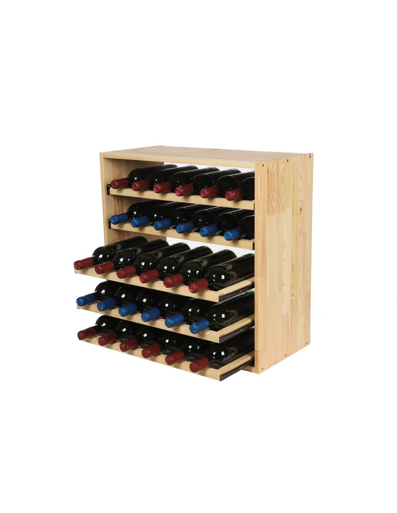 Seria RW-61 - Segmentowy Regał na Alkohole (5 wysuwanych leżni) – RW61 Naturalne Drewno - product MODO24.PL 4