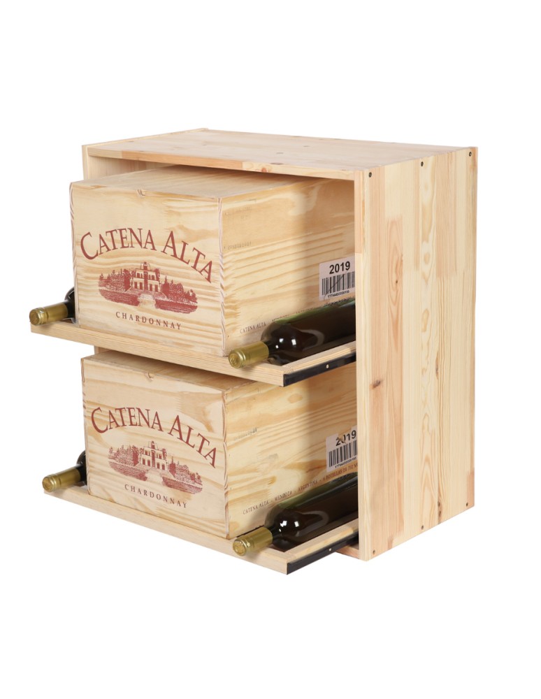 Seria RW-61 - Segmentowy Regał na Alkohole (2 wysuwane leżnie) – RW61 Naturalne Drewno - product MODO24.PL 3