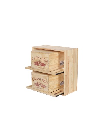 Segmentowy Regał na Alkohole (2 wysuwane leżnie) – RW61 Naturalne Drewno - product 2