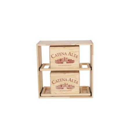 Modułowy Regał na Butelki 60X60X30 cm · 2 Leżnie Wysuwane · Naturalny