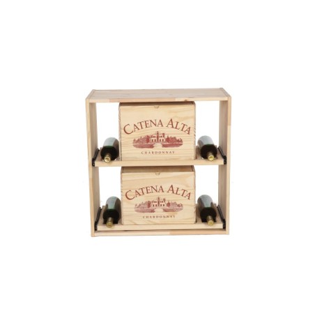 Modułowy Regał na Butelki 60X60X30 cm · 2 Leżnie Wysuwane · Naturalny