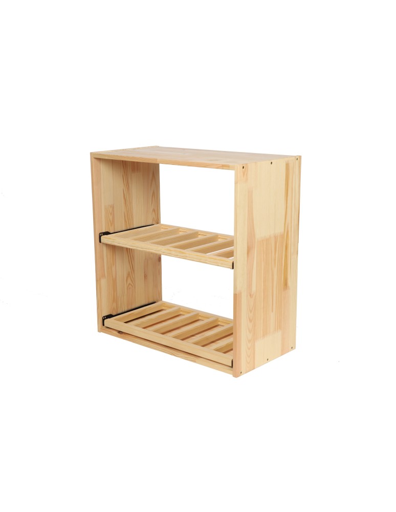 Seria RW-61 - Segmentowy Regał na Alkohole (2 wysuwane leżnie) – RW61 Naturalne Drewno - product MODO24.PL 6