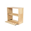 Modułowy Regał na Butelki 60X60X30 cm · 2 Leżnie Wysuwane · Naturalny