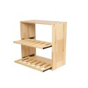 Modułowy Regał na Butelki 60X60X30 cm · 2 Leżnie Wysuwane · Naturalny