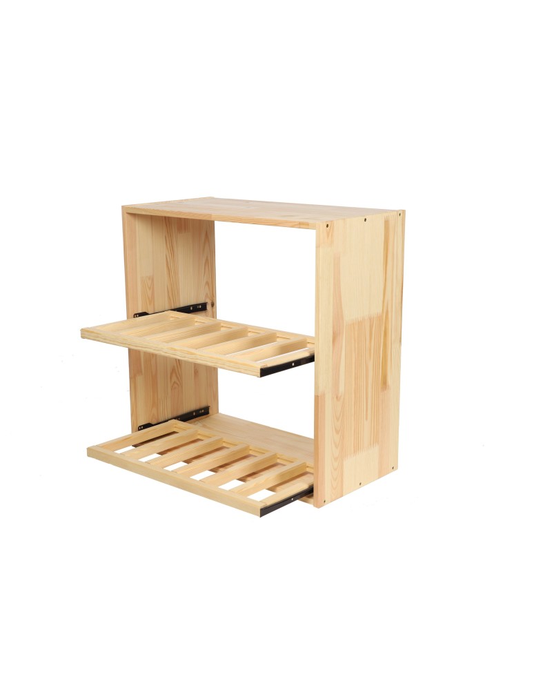 Seria RW-61 - Segmentowy Regał na Alkohole (2 wysuwane leżnie) – RW61 Naturalne Drewno - product MODO24.PL 4