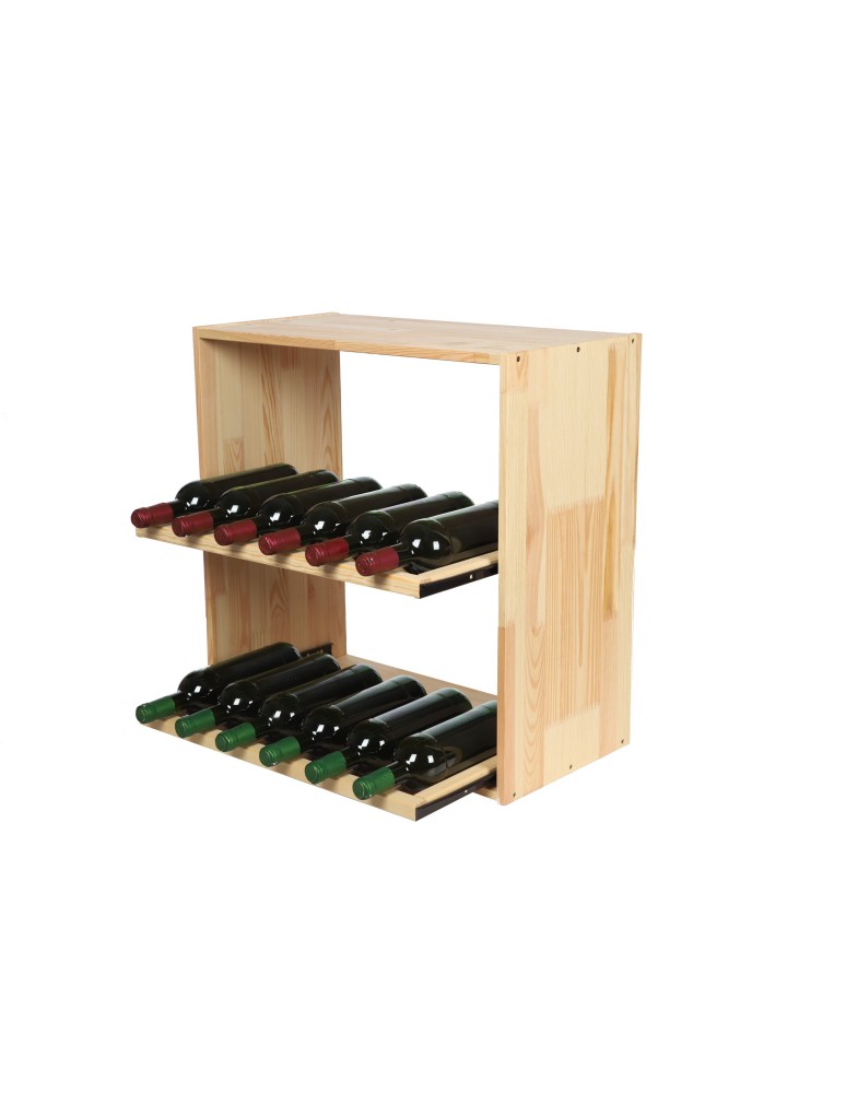 Seria RW-61 - Segmentowy Regał na Alkohole (2 wysuwane leżnie) – RW61 Naturalne Drewno - product MODO24.PL 7