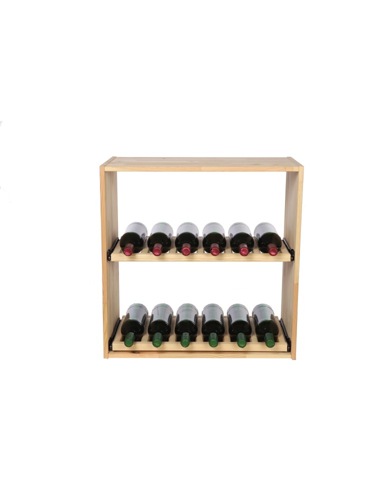 Seria RW-61 - Segmentowy Regał na Alkohole (2 wysuwane leżnie) – RW61 Naturalne Drewno - product MODO24.PL 9