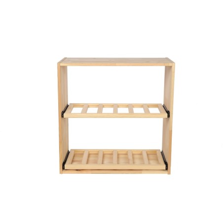 Modułowy Regał na Butelki 60X60X30 cm · 2 Leżnie Wysuwane · Naturalny