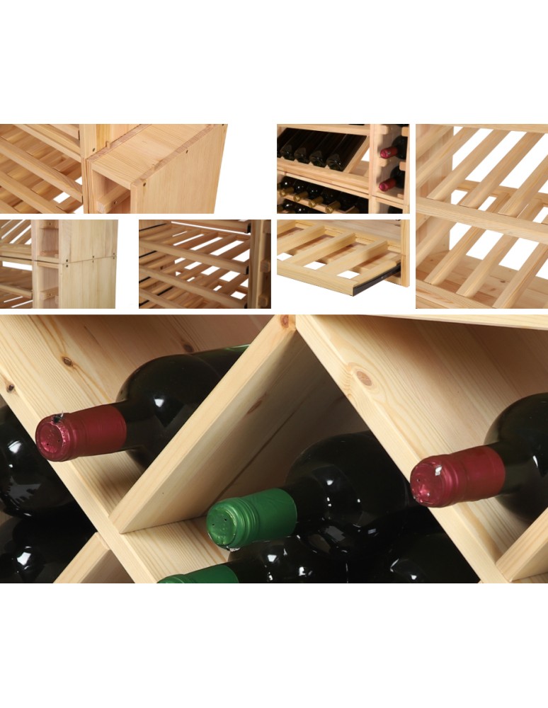 Seria RW-61 - Narożny Regał na Alkohole (5 poziomych leżni) – RW61 Naturalne Drewno - product MODO24.PL 12