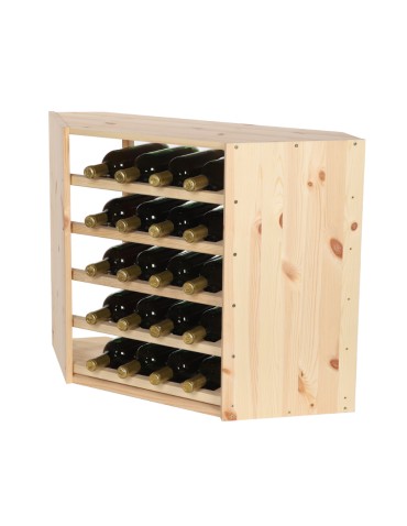 Narożny Regał na Alkohole (5 poziomych leżni) – RW61 Naturalne Drewno