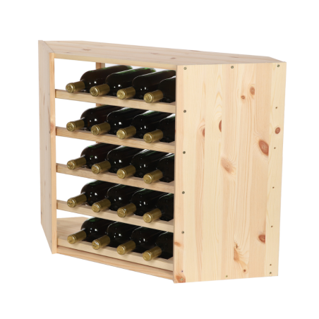 Narożny Regał na Alkohole 60X60X30 cm · 5 leżni · Naturalne Drewno