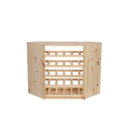 Narożny Regał na Alkohole 60X60X30 cm · 5 leżni · Naturalne Drewno