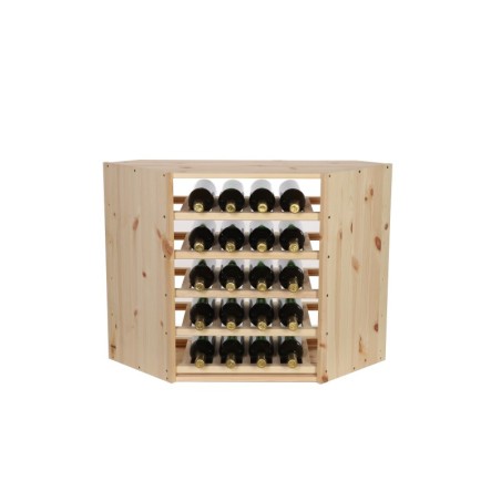 Narożny Regał na Alkohole 60X60X30 cm · 5 leżni · Naturalne Drewno