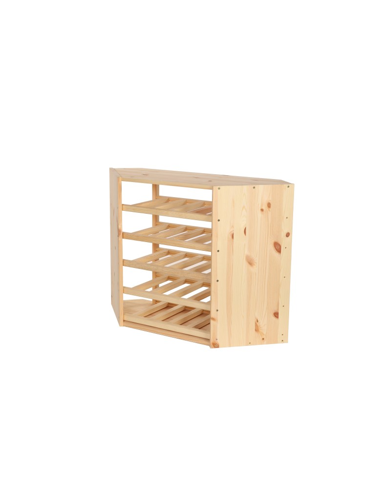 Seria RW-61 - Narożny Regał na Alkohole (5 poziomych leżni) – RW61 Naturalne Drewno - product MODO24.PL 4