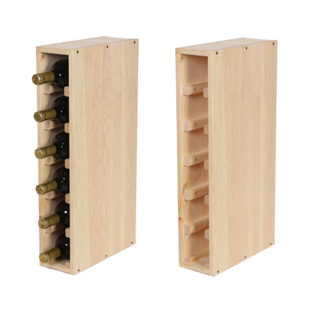 Skrzynka/ Stojak na 6 Butelek 60X12X30 cm · Naturalne Drewno