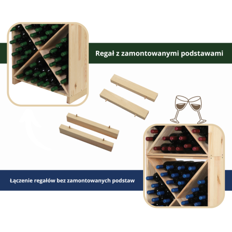 Skrzynka na 3 Butelki 30X12X30 cm · Naturalne Drewno · Seria RW61