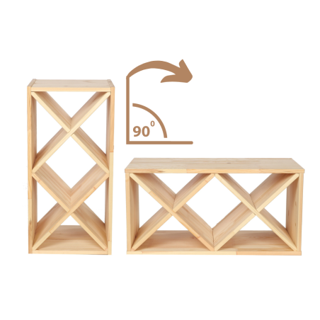 Skrzynka na 3 Butelki 30X12X30 cm · Naturalne Drewno · Seria RW61