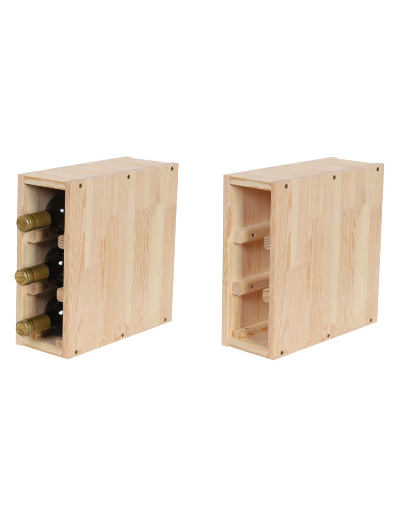 Seria RW-61 - Stojak/ Skrzynka na 3 Butelki – RW61 Naturalne Drewno - produkt MODO24.PL 1
