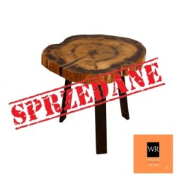 Owalny Stolik / Blat ✶ Tatiana ✶ Wiąz i Żywica ✶ 61x56x6 cm ✶ Unikat