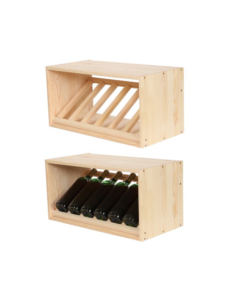 Seria RW-61 - Segmentowy Regał na Alkohole (1 ukośna leżnia) – RW61 Naturalne Drewno - produkt MODO24.PL 1