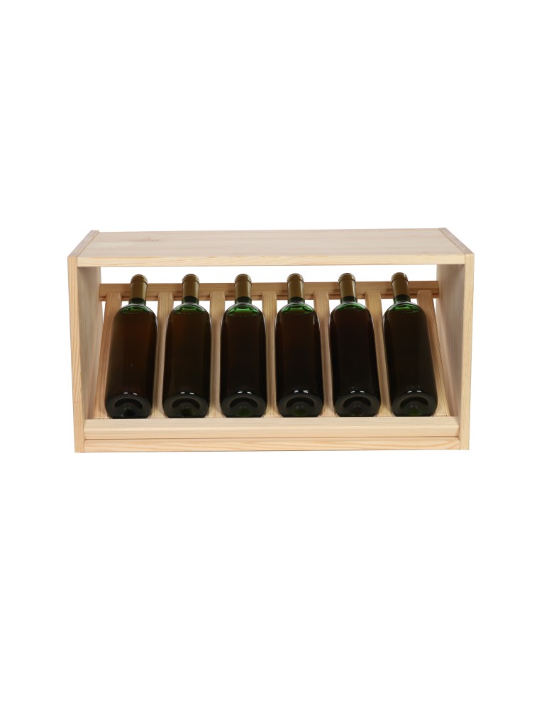 Seria RW-61 - Segmentowy Regał na Alkohole (1 ukośna leżnia) – RW61 Naturalne Drewno - product MODO24.PL 4