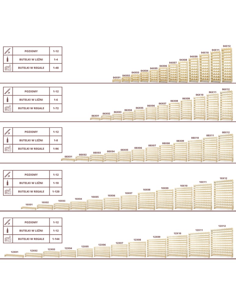 Seria RW-10 - Regał Modułowy - 8 Leżni po 4 butelki - RW10_04x08 - product MODO24.PL 5