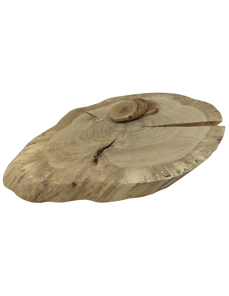 Blaty Drewniane - Dębowy Blat Na Stolik ❍ Okorowany Plaster Drewna ❍ Dł 65cm  UNIKAT 125400 - produkt MODO24.PL 1