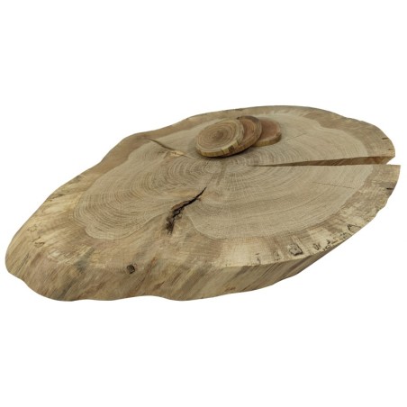 Dębowy Blat Na Stolik ❍ Okorowany Plaster Drewna ❍ Dł 65cm  UNIKAT 125400