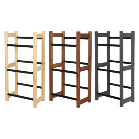 Stojak na Skrzynki (3szt) – Plastik/ Naturalne Drewno – 108X53X32 cm