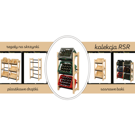 Regał na Skrzynki Transportowe (3szt) – Plastik/Drewno Brąz –108X53X32 cm