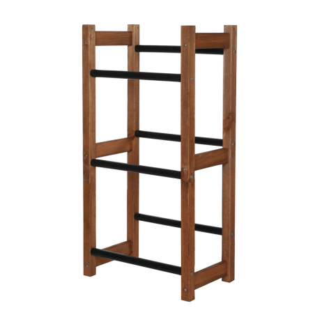 Regał na Skrzynki Transportowe (3szt) – Plastik/Drewno Brąz –108X53X32 cm