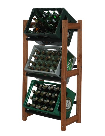 seria RSR - Regał na Skrzynki Transportowe (3szt) – Plastik/Drewno Brąz –108X53X32 cm - product 6