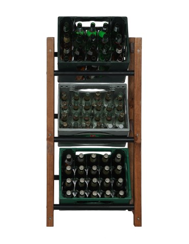 seria RSR - Regał na Skrzynki Transportowe (3szt) – Plastik/Drewno Brąz –108X53X32 cm - product 7