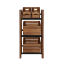 Regał na Skrzynki Transportowe (3szt) – Plastik/Drewno Brąz –108X53X32 cm